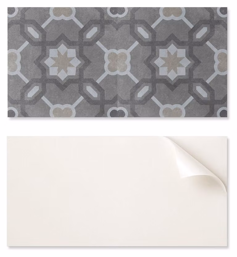 Pannello decorativo in vinile con grafica per ingresso, dimensioni 120 x 60 cm, motivo geometrico a piastrelle