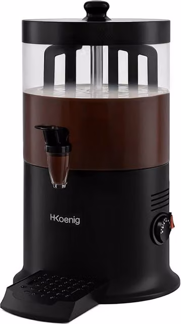 Distributore di cioccolata calda H.Koenig SHK900 in acciaio inox e plastica, colore nero, capacità 6 l