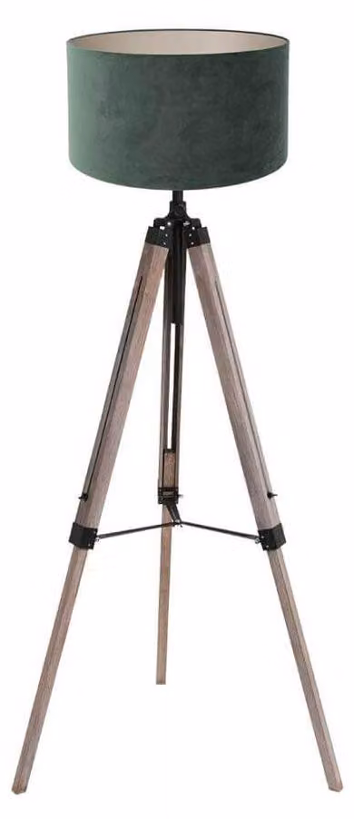 Lampada da terra - nero - Triek - legno tessile - Ø 75cm - E27 - 4104ZW - Mexlite