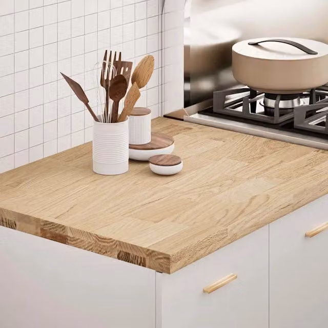 Piano di lavoro per cucina vidaXL in legno massello color marrone L: 80 cm, P: 63,5 cm, H: 4 cm
