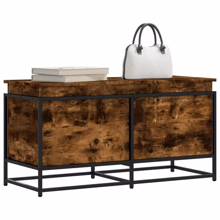 Contenitore con coperchio vidaXL in stile industriale, colore marrone, L 100 cm x P 40 cm x H 51,5 cm
