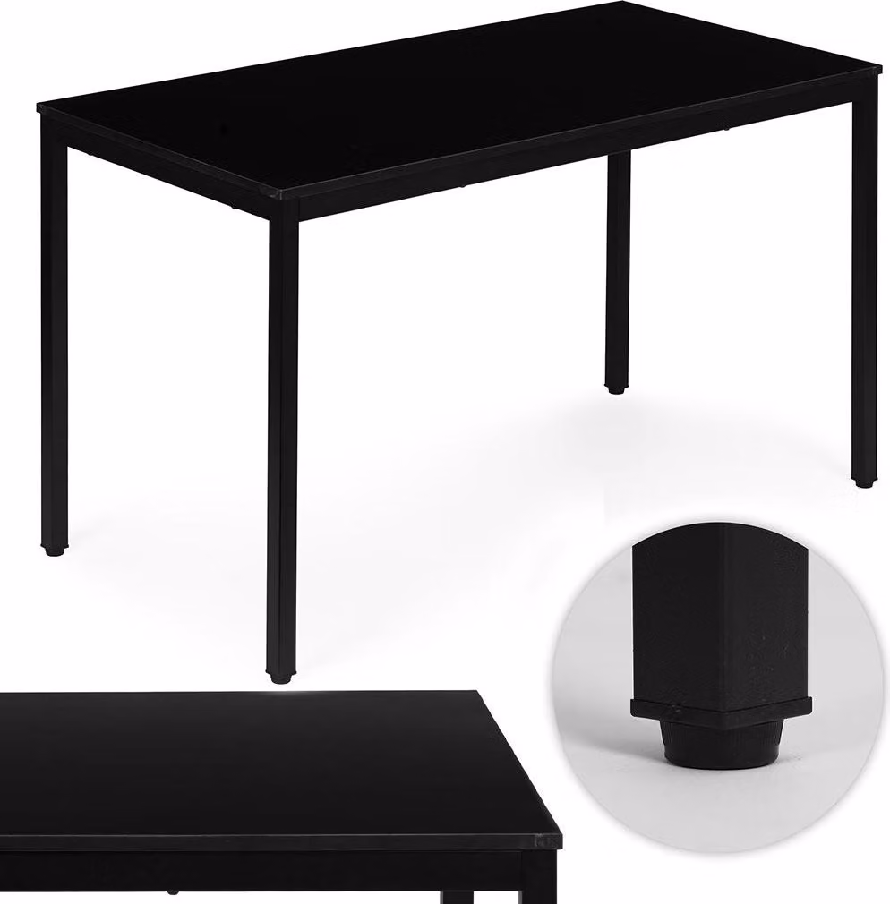 Tavolo da pranzo/scrivania, 120x60 cm, MDF e metallo, nero