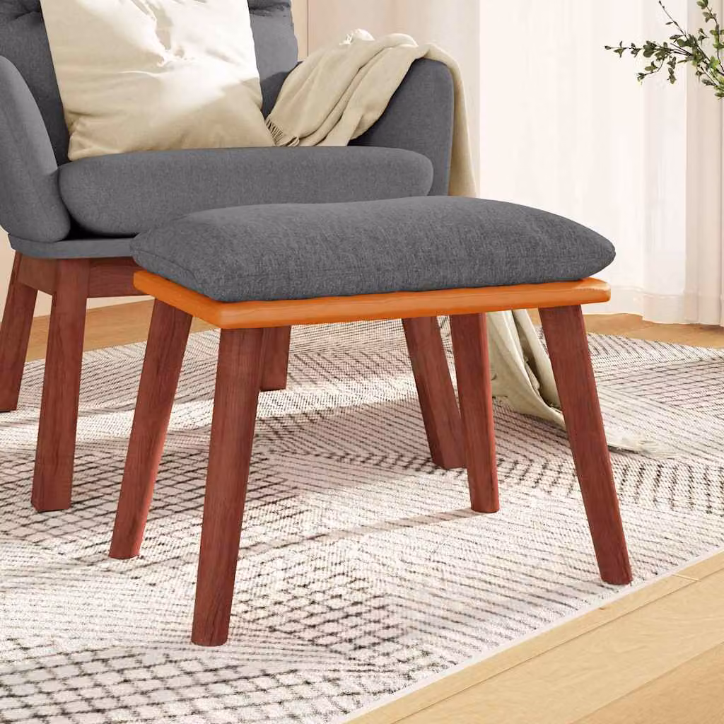 Sgabello vidaXL Grigio Chiaro in Tessuto e Similpelle L: 45 cm, P: 29,5 cm, H: 35 cm