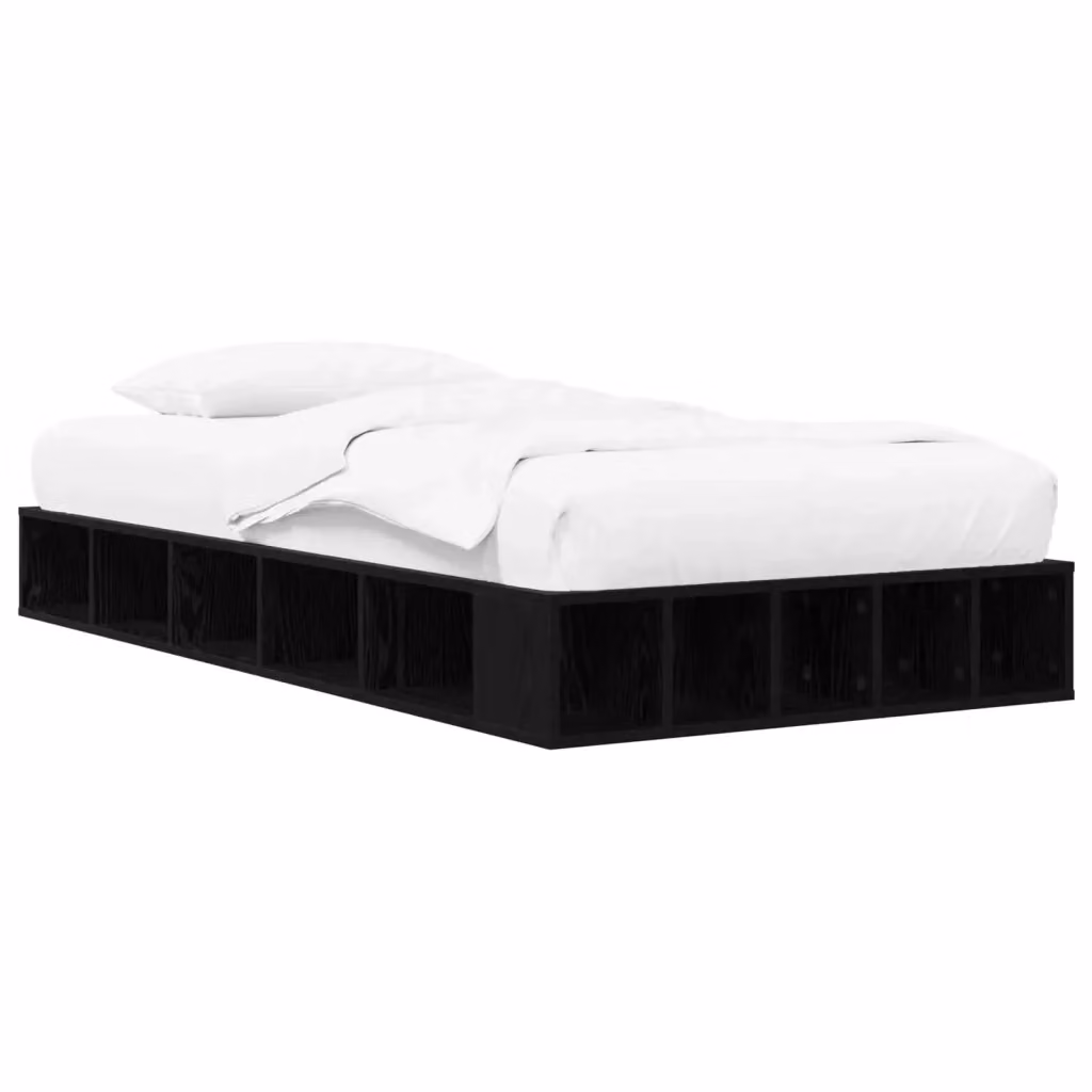 Letto con contenitore a sollevamento vidaXL in legno Rovere Nero L: 200 cm, L: 80 cm – 2