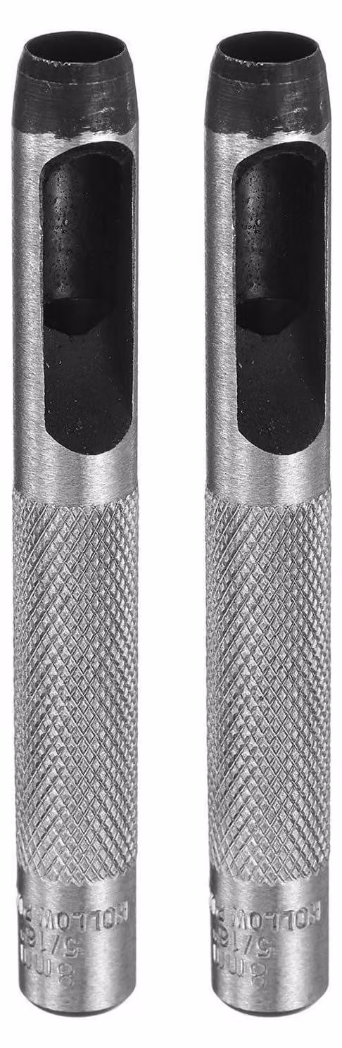 2 punzoni circolari da 8 mm, strumenti per forare a stampo, Acciaio al carbonio, per pelle e carta