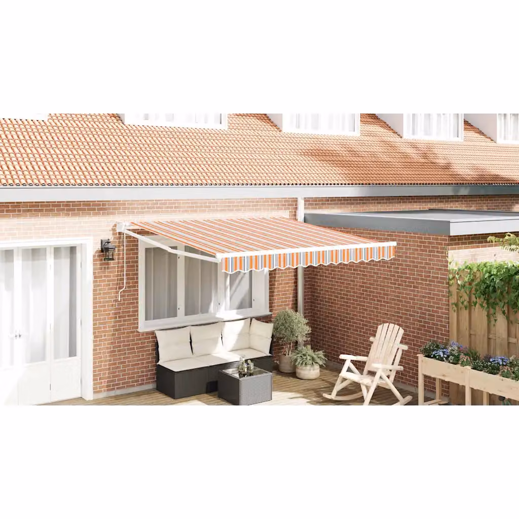 Tenda retrattile vidaXL multicolore in poliestere e metallo, L: 350 cm, P: 250 cm