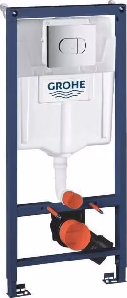 GROHE Solido Elemento da parete per WC 3 in 1, 1,20 m, da incasso, placca di azionamento a doppio pulsante, cassetta di scarico da 6-9 litri