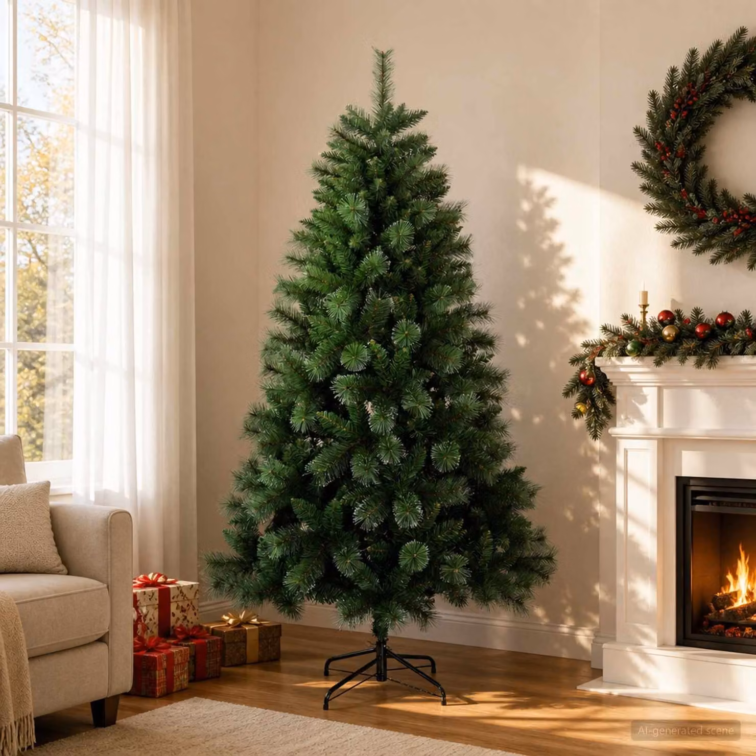 vidaXL Albero di Natale artificiale 120 cm PVC e Metallo Verde