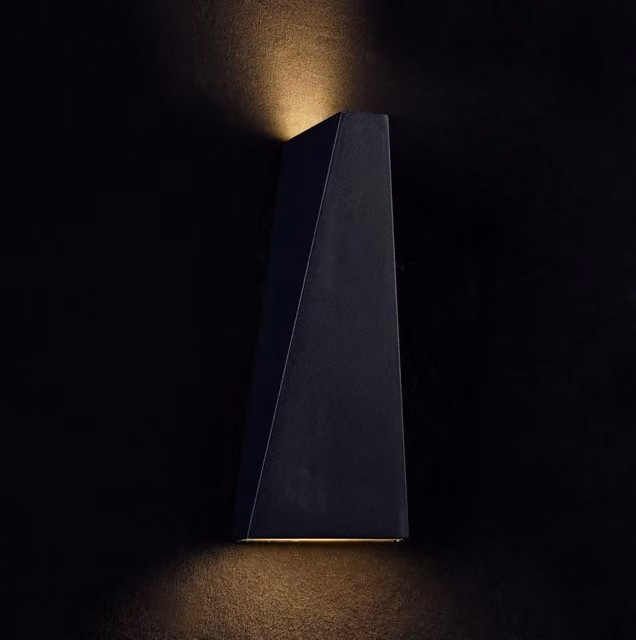 Lampada da parete LED Outdoor GIORDANOSHOP in metallo nero per giardino con luce up/down e protezione IP54