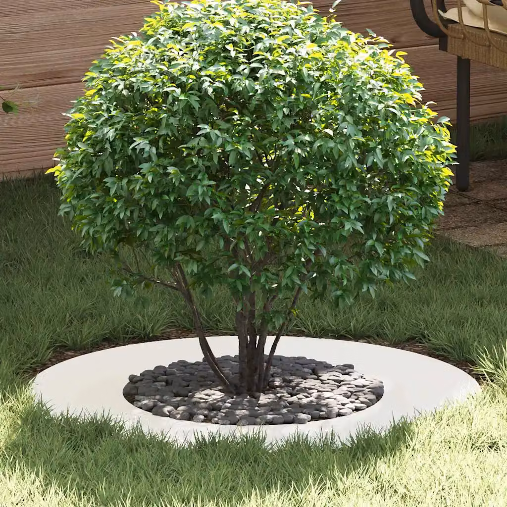 Set di 5 vasi a anello piatto vidaXL in acciaio bianco per giardino ornamentale Ø40/70 cm