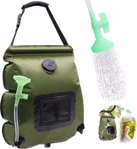 Borsa doccia solare, doccia da campeggio, doccia da esterno da 20 litri con acqua calda, set doccia solare portatile da campeggio, sacca solare portatile per il giardino, il campeggio e le escursioni all'aperto