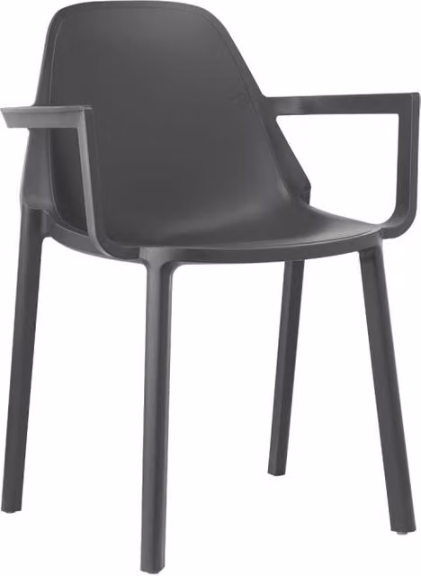 SET 4 POLTRONA PIU' CON BRACCIOLI TECNOPOLIMERO SCAB DESIGN MADE IN ITALY - Antracite 81