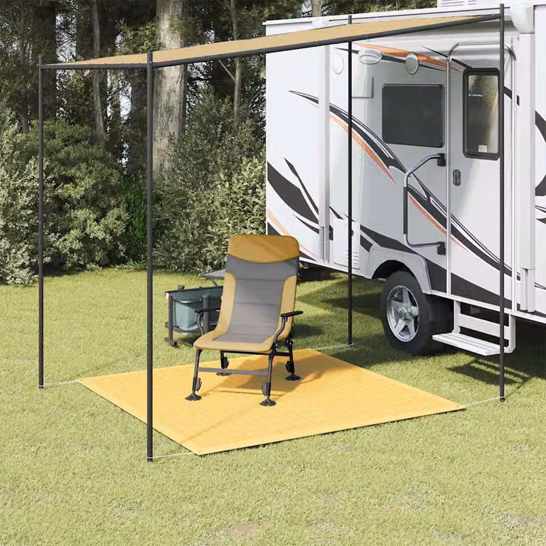 Tappeto da tenda vidaXL beige in polipropilene resistente ai raggi UV per giardino e terrazza L/P: 250 x 250 cm