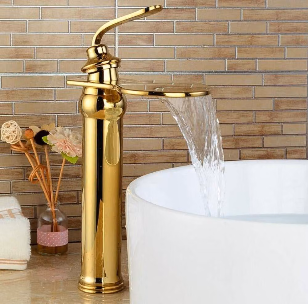 Rubinetto da bagno in ottone, monocomando, finitura bronzo anticato