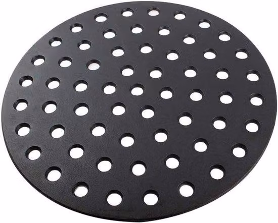 Set per barbecue in ghisa smaltata, con piastra di cottura rotonda, dimensioni 33,5x33,5 cm