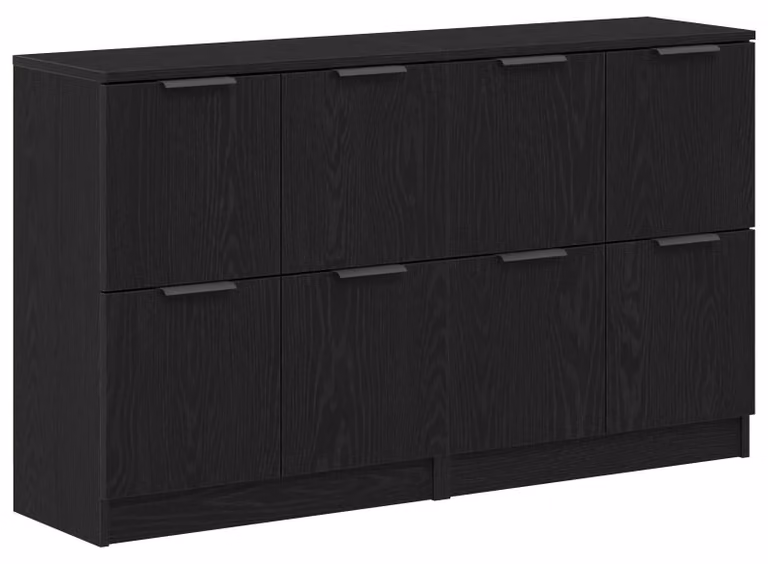 Credenza 2 pcs Rovere Nero 60 x 30 x 70 cm Legno multistrato