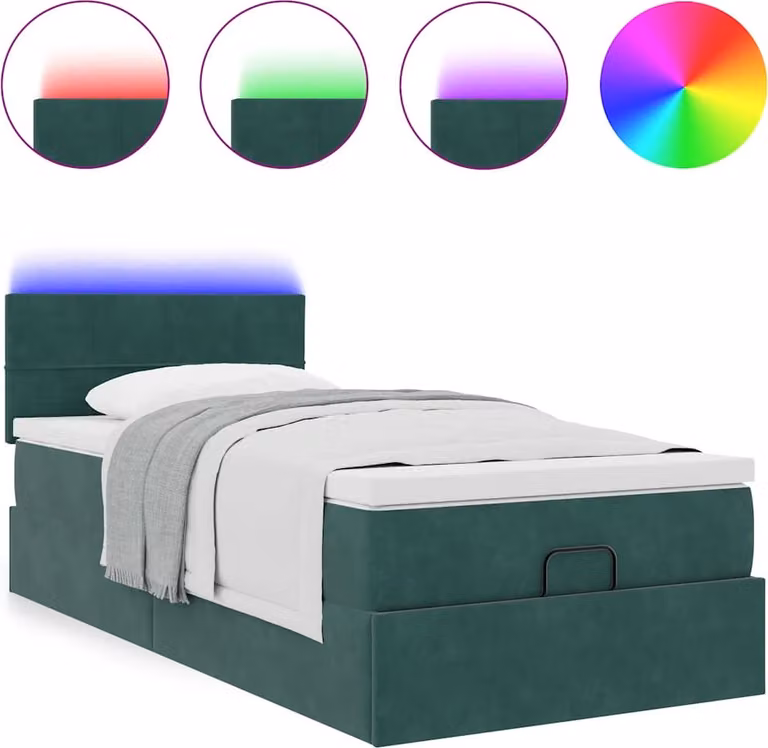 Struttura Letto Pouf con Materasso 90x190 cm in Velluto