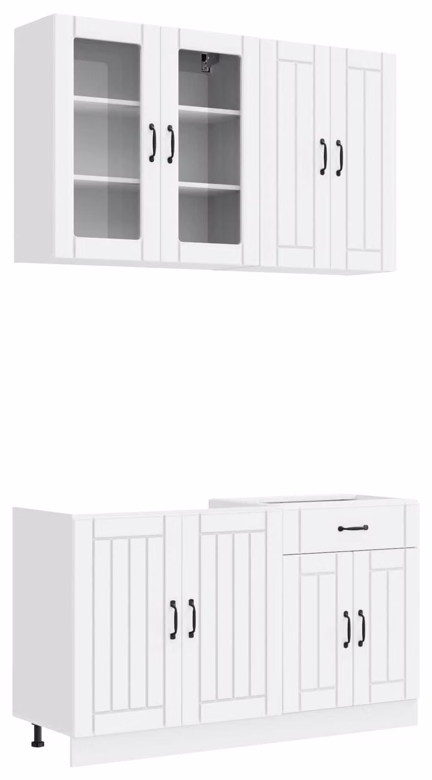Set da cucina LUCCA, 4 pezzi, bianco, realizzato in legno composito