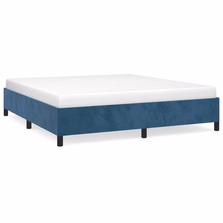 Giroletto senza Materasso Blu Scuro 160x200 cm in Velluto