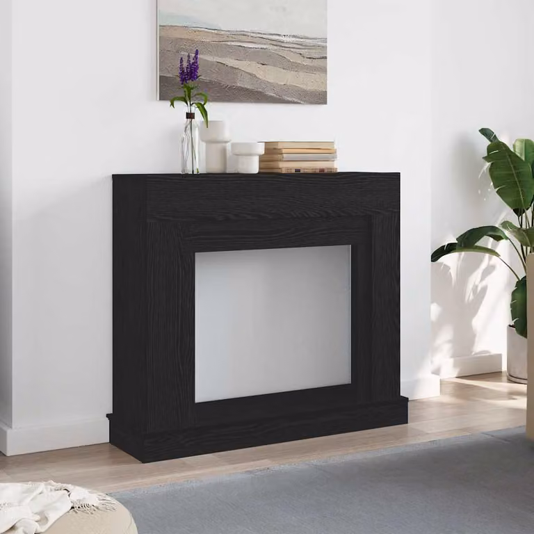 Cornice per Camino vidaXL in Rovere Nero, L: 100 cm, P: 30 cm, H: 87,5 cm