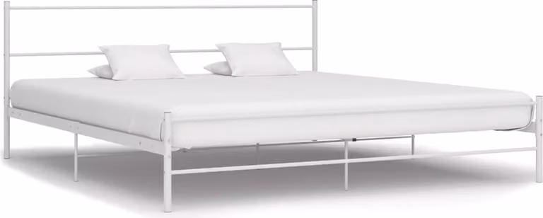 The Living Store Struttura letto in metallo bianco 200×200 cm