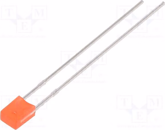 5 LED rossi, 70-120 mcd, angolo di emissione 130°, orientamento ortogonale, dimensioni 3,2x2x4,15 mm. LL-234VD2Q-1B, diodi LED a foro passante