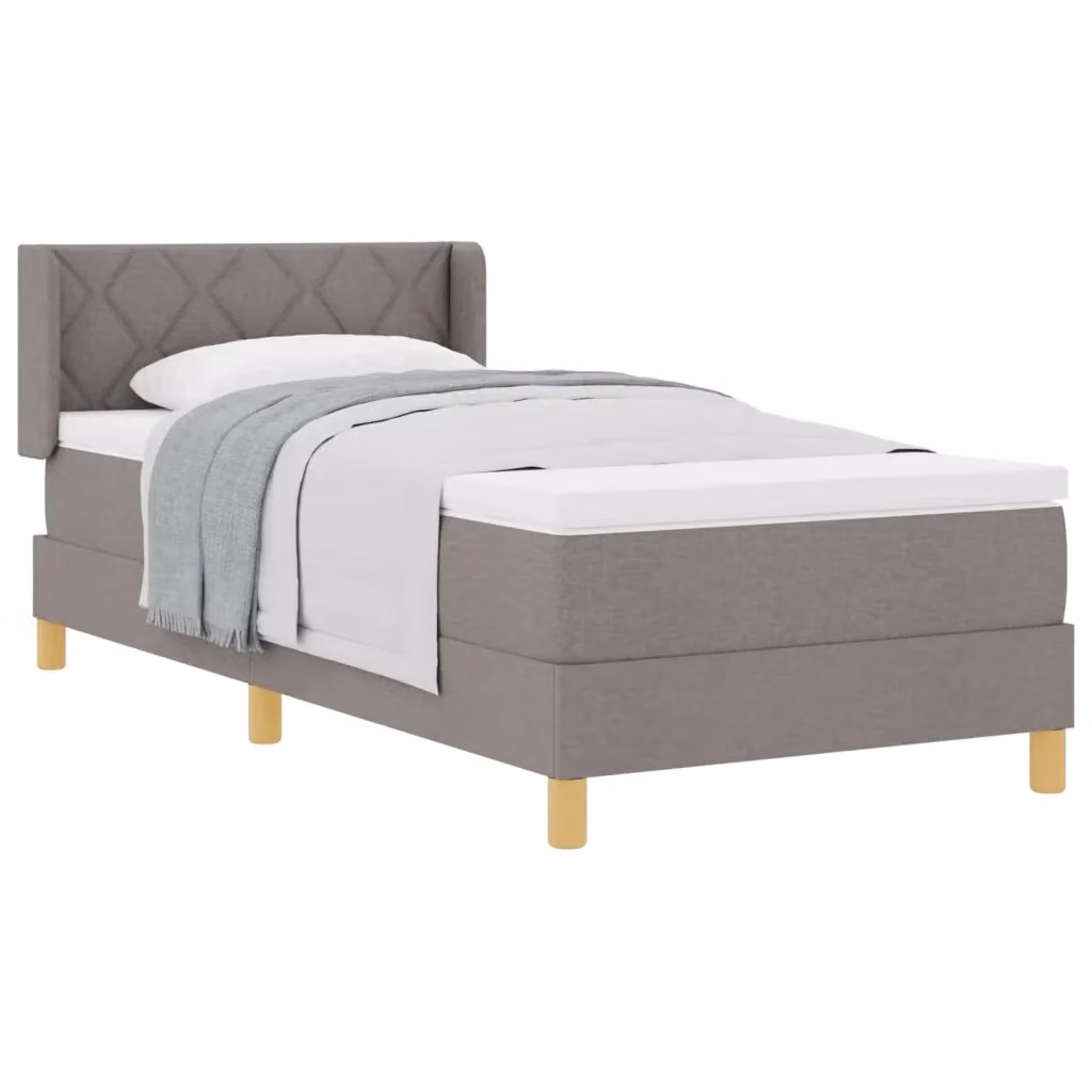 Letto a molle con testiera Talpa vidaXL in tessuto grigio L: 90 cm, P: 200 cm – 2