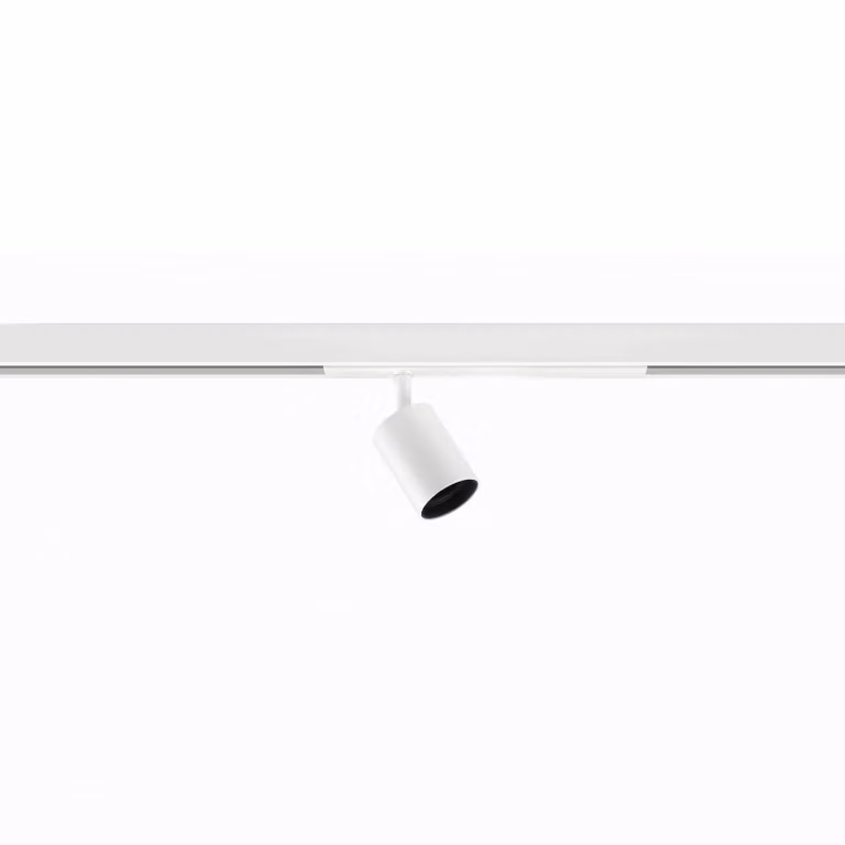 Ivela Faretto su binario Nanoperfetto, bianco, DALI 48 V 38° 3.000 K dimmerabile, Bianco / Opale, Corridoio, Alluminio, Moderno