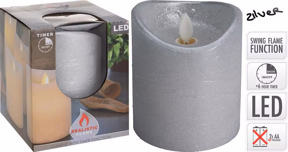 Candela a LED (con effetto lampeggiante), disponibile nelle dimensioni 7,5, 10 cm