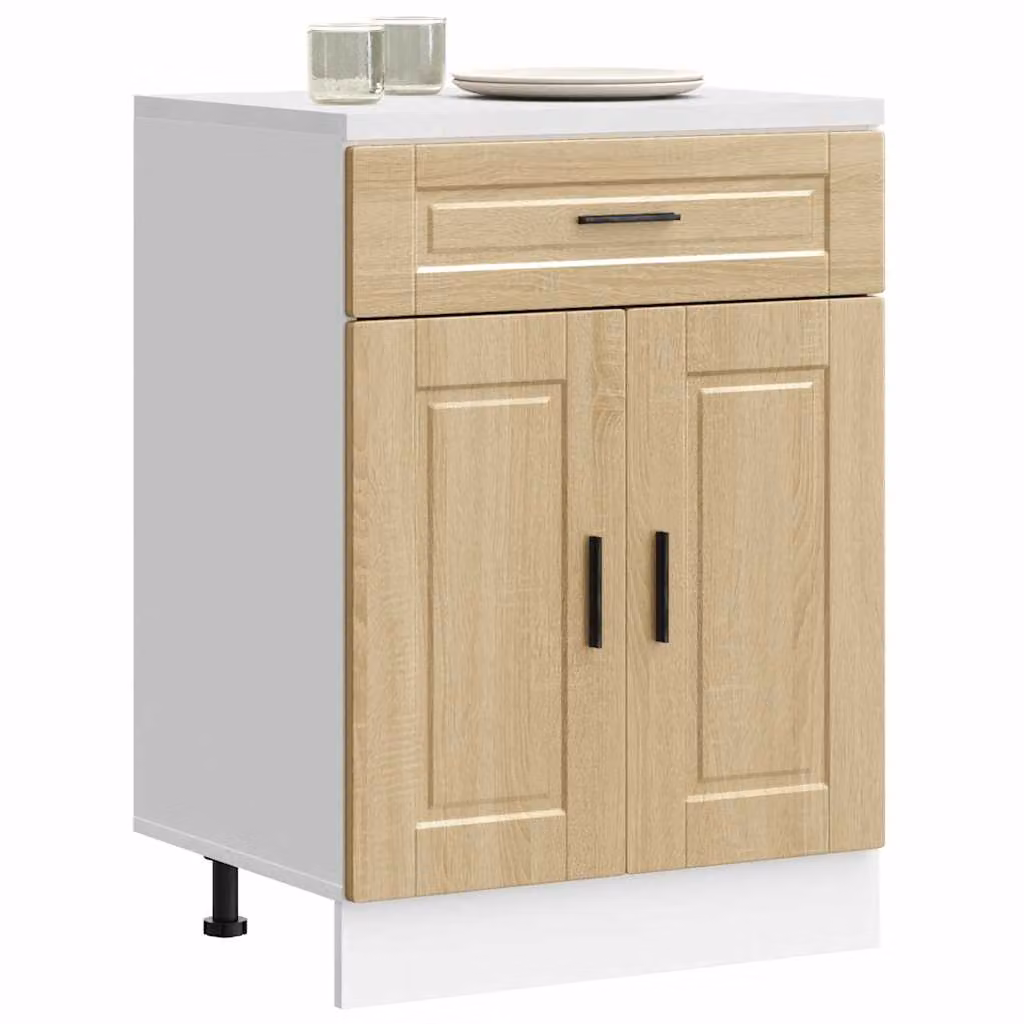 Base da cucina moderna vidaXL Porto in legno multistrato, colore marrone e beige, L: 60,0 cm, P: 46,0 cm, H: 81,5 cm