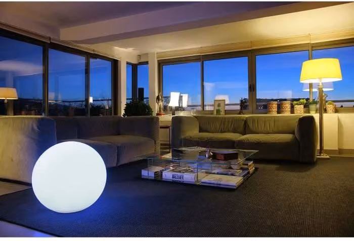 Sfera luminosa a LED per esterni, BOBBY, Ø60 cm, attacco E27, bianco