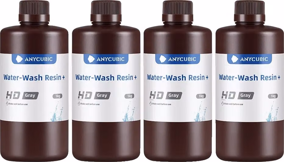 ANYCUBIC resina per lavaggio ad acqua, forma solida, compatibile con LCD, grigio HD 4 KG