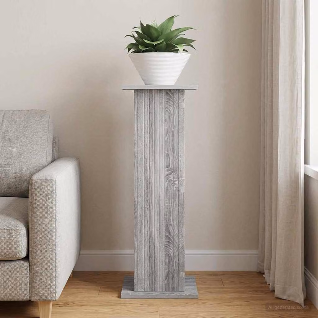 vidaXL Supporto per piante moderno in legno MDF Grigio Sonoma L/P/H: 30,5 x 30,0 x 80,5 cm