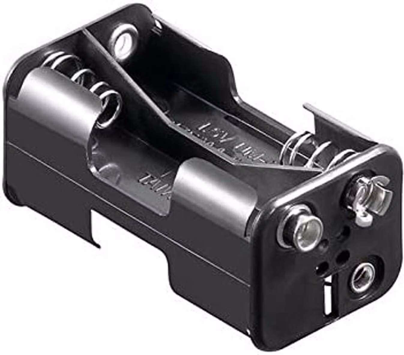 goobay portabatterie 4 x Mignon Aamit connessione a pulsante nero (Bulk)