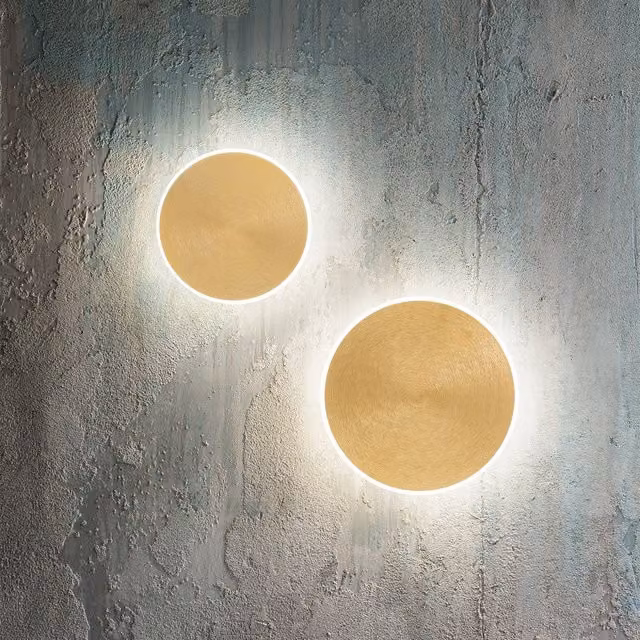 Lampada a parete LED Fortuna Gea Luce Oro Spazzolato e Bianco, 28W, 2560lm, 3000K, Dimmerabile