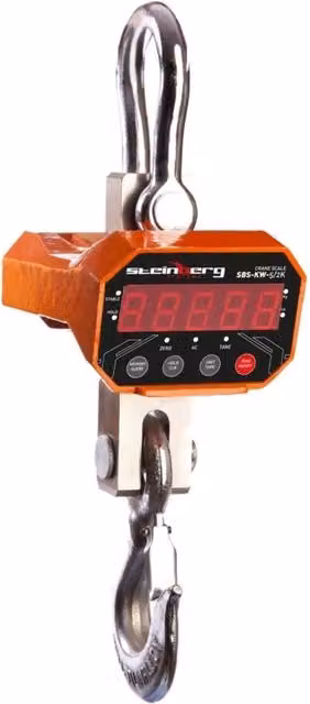 Bilancia a gancio industriale professionale HELLOSHOP26 arancione con display LED, portata 5t / 2kg