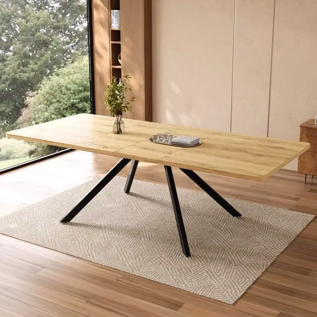 Tavolo da pranzo allungabile 160/200/240 x 90 cm in MDF effetto rovere