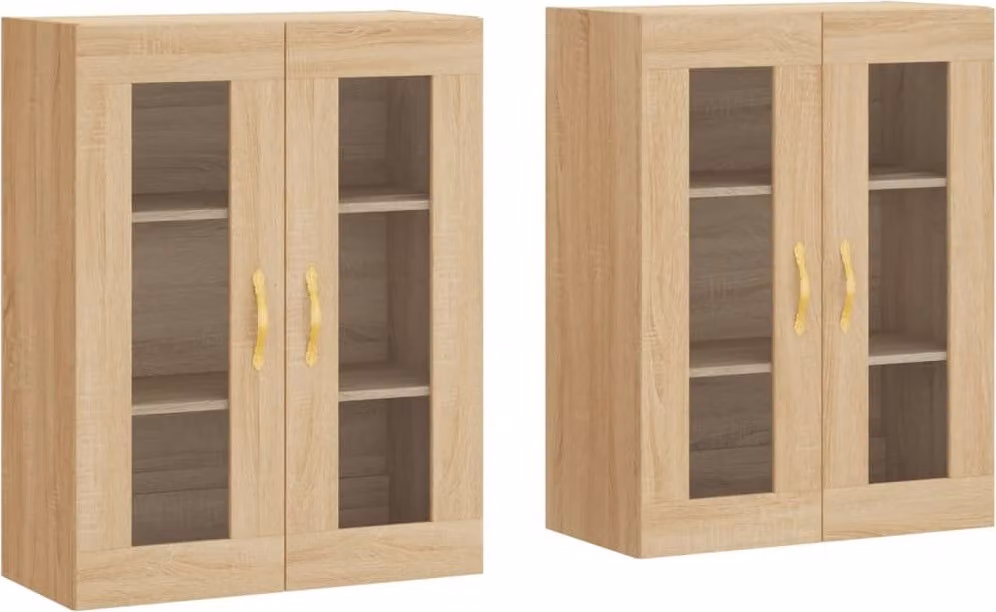 Armadietti a Parete 2 pz Rovere Sonoma in Legno Multistrato