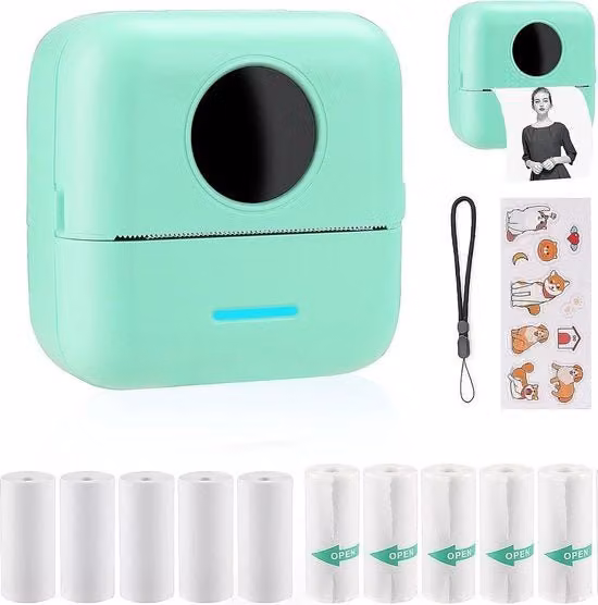 Stampante Portatile Termica HuiJuKeJi con Connessione Bluetooth e WiFi, Colore Verde