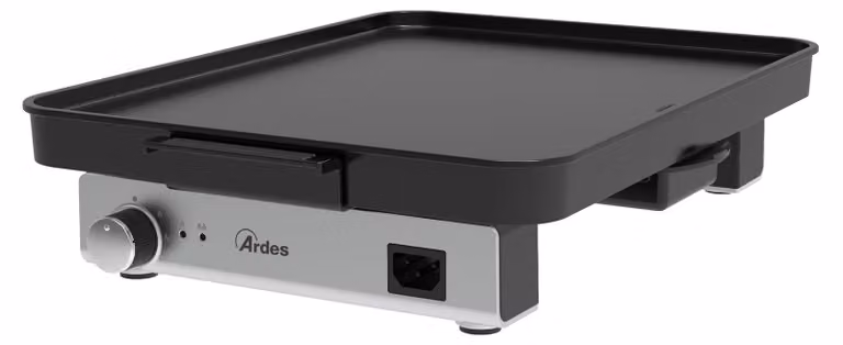 Piastra grill elettrica, dimensioni 40x30 cm, antiaderente, 1800 W, con controllo della temperatura