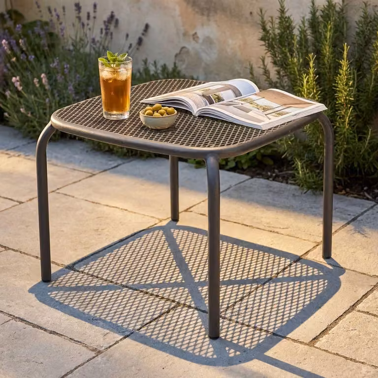 Milani Home - tavolo da giardino, Middle, 41 x 41 cm, in acciaio, antracite