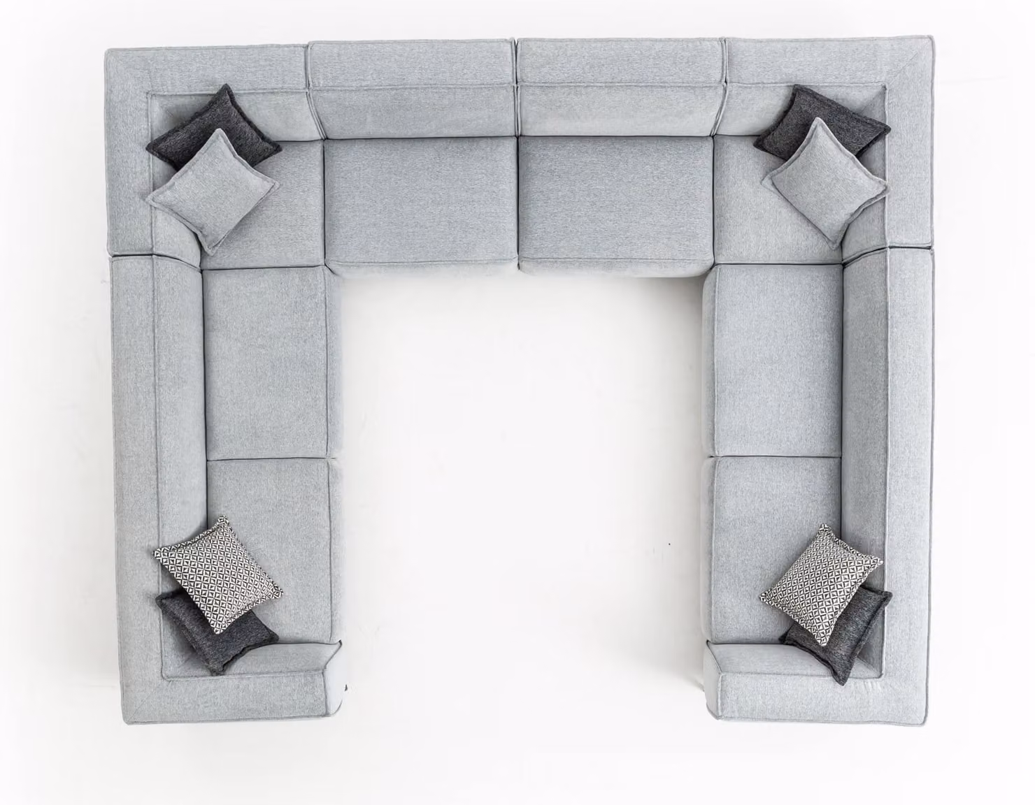 Wohnzimmer Ecksofa U-Form Luxus Modern Design Grau Big Sofa Wohnlandschaft