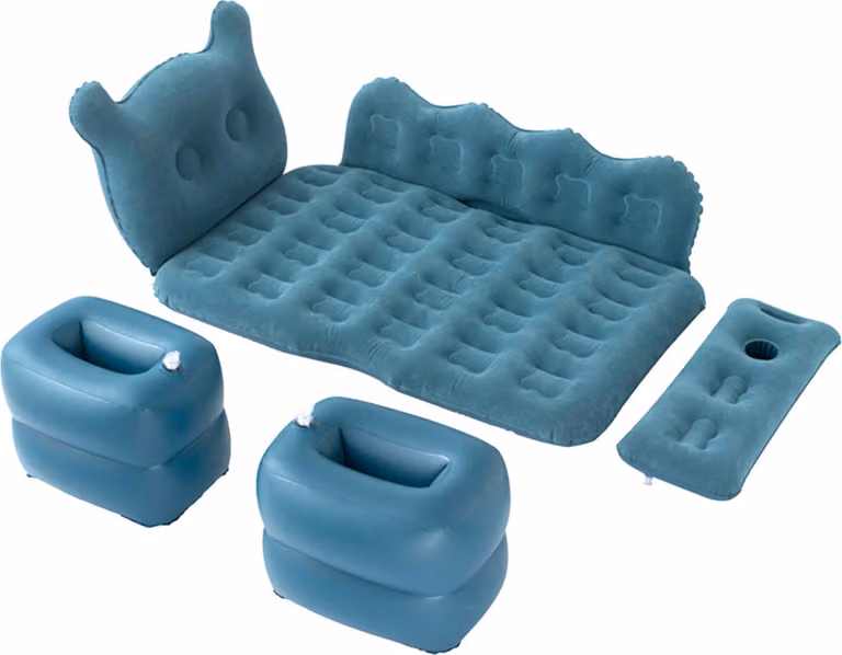 Letto da viaggio - Materasso gonfiabile in PVC velour 150 kg di portata per auto e SUV - 125 x 75cm - Blu