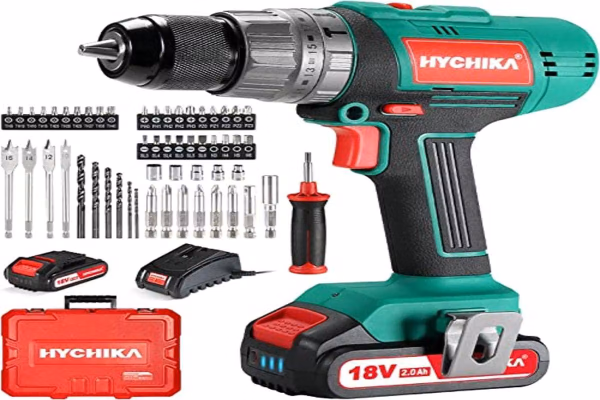 Trapano avvitatore a batteria - 18 V, 45 Nm di coppia - batteria agli ioni di litio da 2,0 Ah - mandrino autoserrante da 13 mm