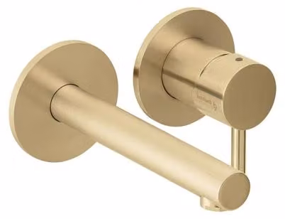 Herzbach DESIGN iX PVD Miscelatore da lavabo a parete, set di colori 160 mm, ottone e acciaio