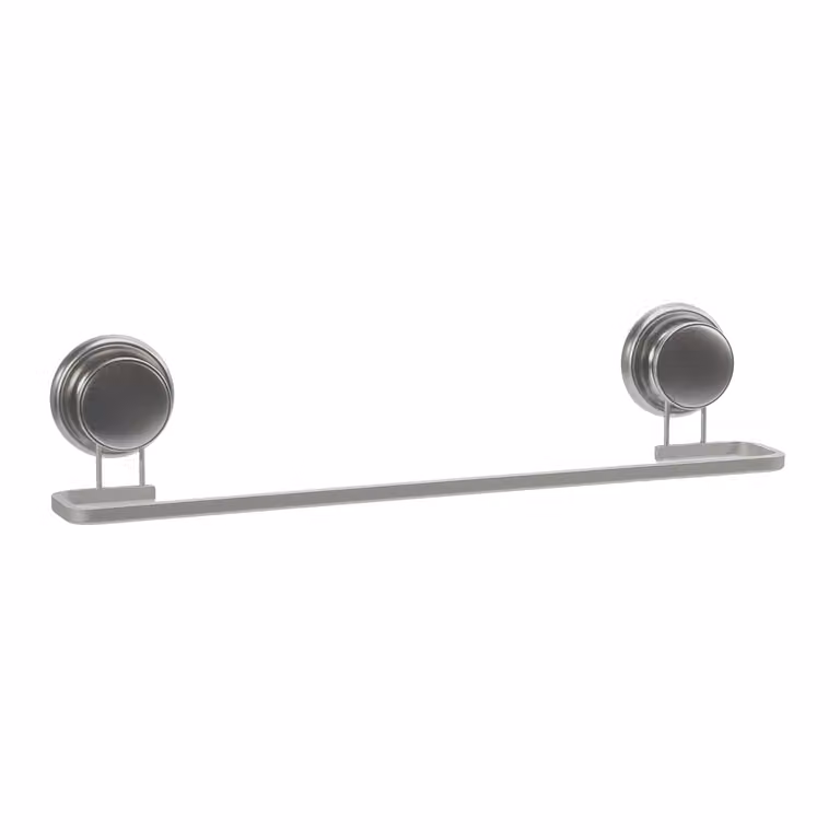 Porta asciugamani con ventosa in alluminio VESTIAMO CASA Linea Tahoma, colore argento, L: 45 cm