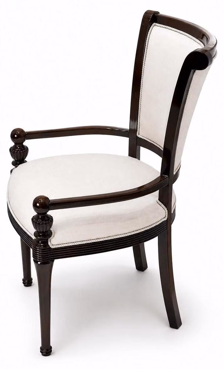 Sedia marrone, di alta qualità, bianca, dal design classico ed elegante