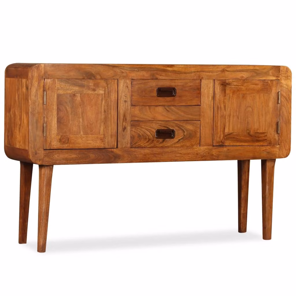 vidaXL Credenza in legno massiccio con finitura color miele 120x30x75 cm