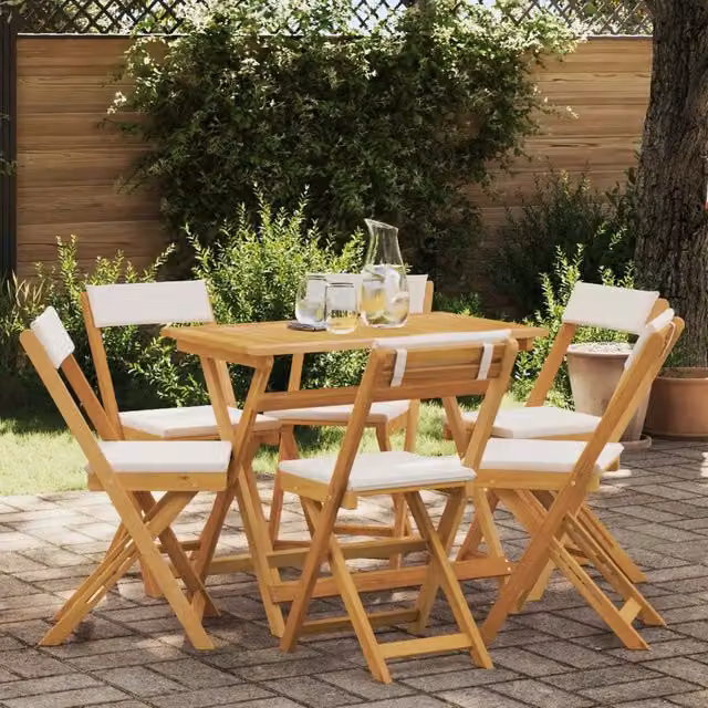 Sedie Bistro da Giardino 6 pz Bianco Crema 3416287