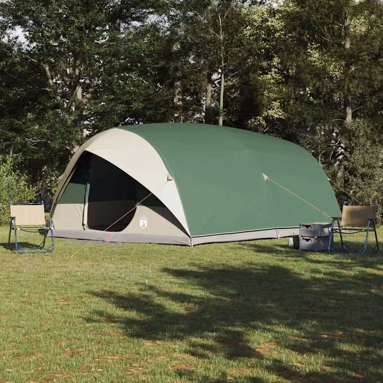 Tenda tunnel vidaXL per 10 persone in taffetà impermeabile verde